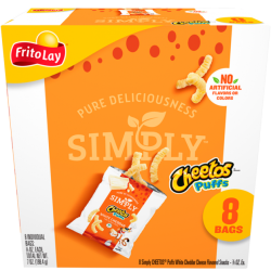 Simply™ CHEETOS® Puffs White Cheddar Cheese Flavored Snacks - 8 singles bag